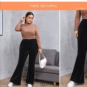 Velvet Wide Leg Pants